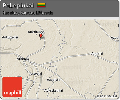 Shaded Relief 3D Map of Paliepiukai