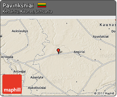 Shaded Relief 3D Map of Pavinkšniai