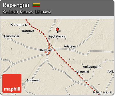 Shaded Relief 3D Map of Repengiai