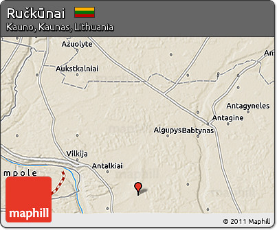 Shaded Relief 3D Map of Ručkūnai