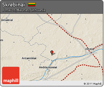 Shaded Relief 3D Map of Skrebinai