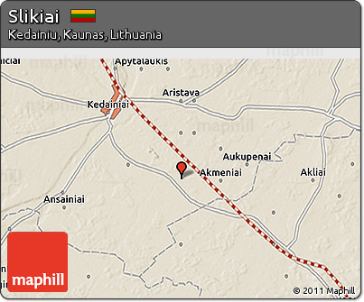 Shaded Relief 3D Map of Slikiai