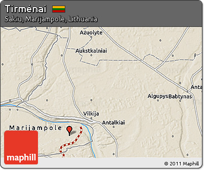Shaded Relief 3D Map of Tirmėnai