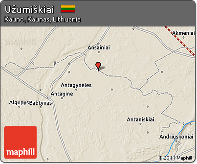 Shaded Relief 3D Map of Užumiškiai