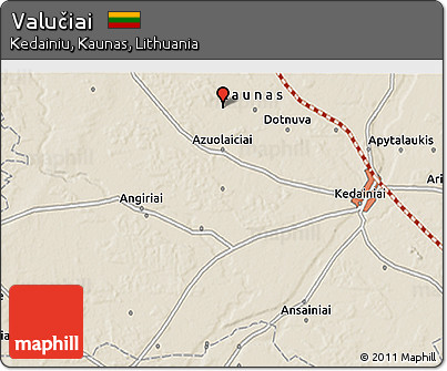 Shaded Relief 3D Map of Valučiai