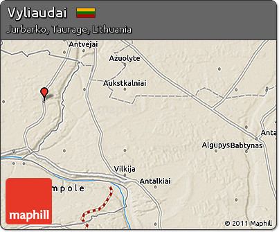 Shaded Relief 3D Map of Vyliaudai