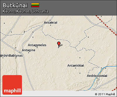 Shaded Relief 3D Map of Butkūnai