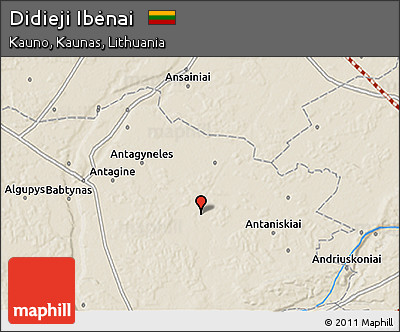 Shaded Relief 3D Map of Didieji Ibėnai