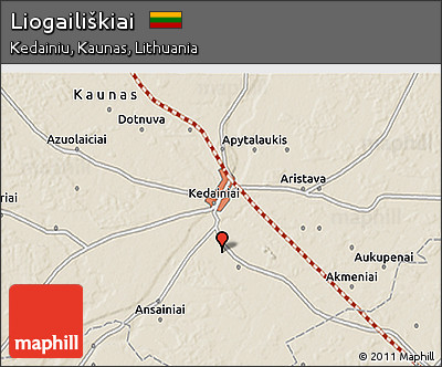 Shaded Relief 3D Map of Liogailiškiai