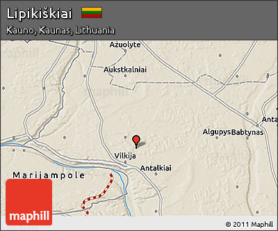 Shaded Relief 3D Map of Lipikiškiai