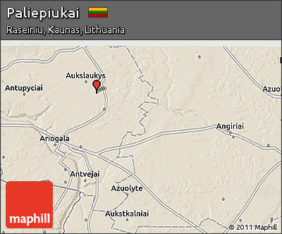 Shaded Relief 3D Map of Paliepiukai