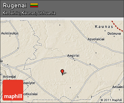Shaded Relief 3D Map of Rugėnai