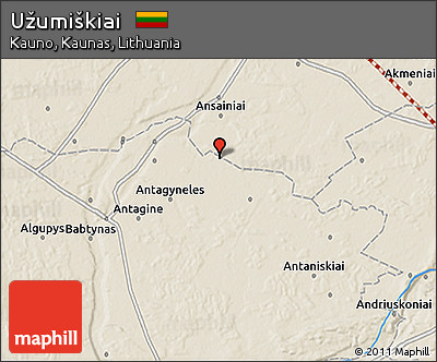 Shaded Relief 3D Map of Užumiškiai