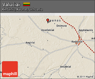 Shaded Relief 3D Map of Valučiai