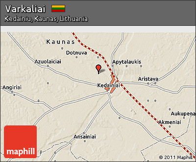 Shaded Relief 3D Map of Varkaliai