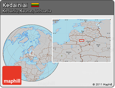 Gray Location Map of Kėdainiai