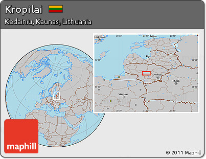 Gray Location Map of Kropilai