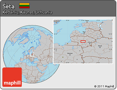Gray Location Map of Šėta