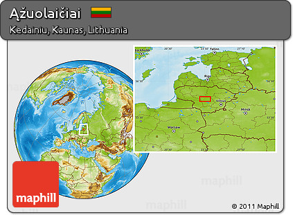 Physical Location Map of Ąžuolaičiai