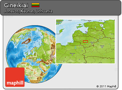 Physical Location Map of Gineikiai