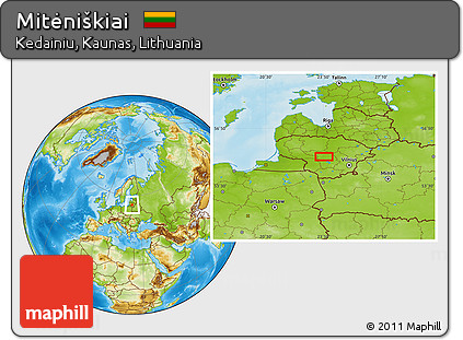 Physical Location Map of Mitėniškiai
