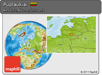 Physical Location Map of Puplaukiai