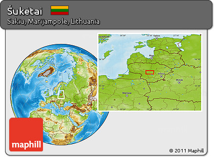 Physical Location Map of Šukėtai