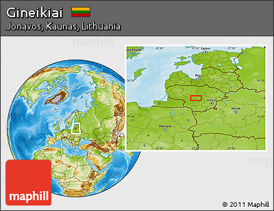 Physical Location Map of Gineikiai