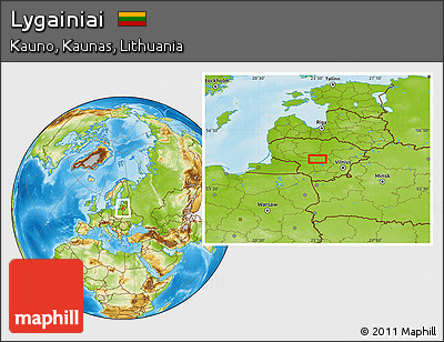 Physical Location Map of Lygainiai
