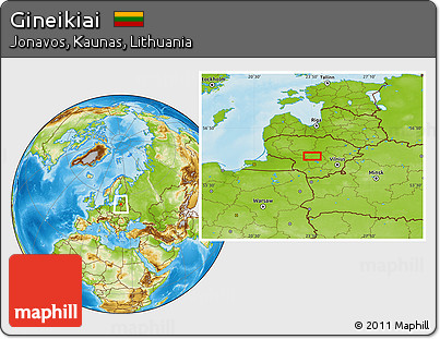 Physical Location Map of Gineikiai