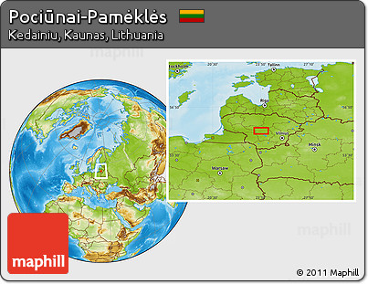 Physical Location Map of Pociūnai-Pamėklės