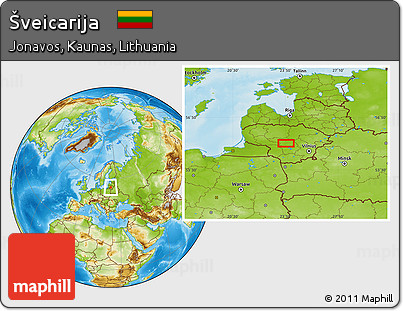 Physical Location Map of Šveicarija