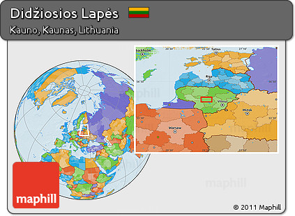 Political Location Map of Didžiosios Lapės