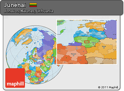 Political Location Map of Junėnai