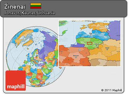 Political Location Map of Žinėnai