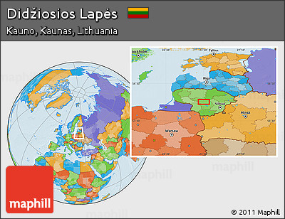 Political Location Map of Didžiosios Lapės