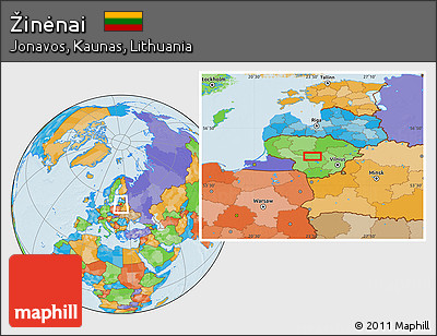 Political Location Map of Žinėnai
