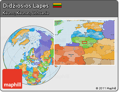 Political Location Map of Didžiosios Lapės