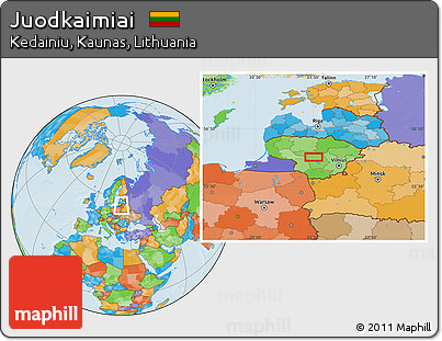 Political Location Map of Juodkaimiai