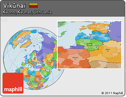 Political Location Map of Vikūnai