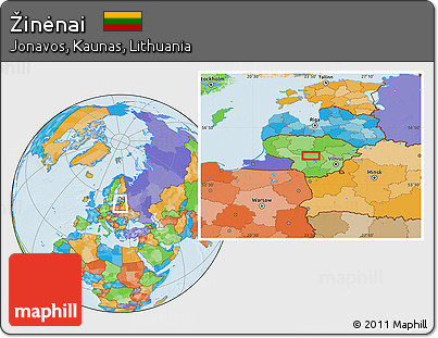 Political Location Map of Žinėnai