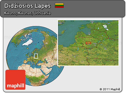 Satellite Location Map of Didžiosios Lapės
