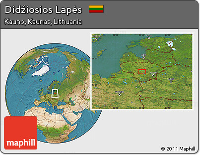 Satellite Location Map of Didžiosios Lapės