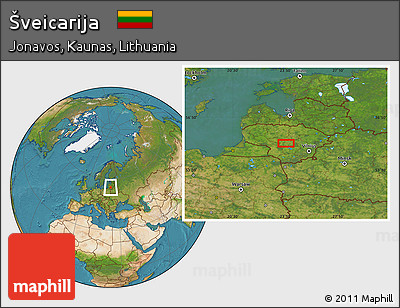 Satellite Location Map of Šveicarija