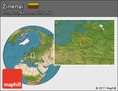 Satellite Location Map of Žinėnai