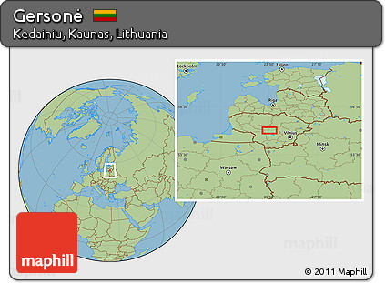Savanna Style Location Map of Gersonė