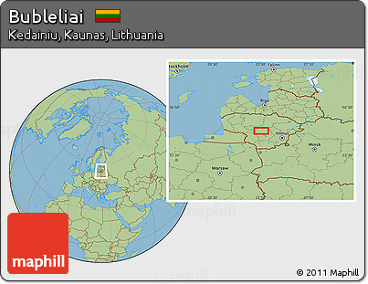 Savanna Style Location Map of Bubleliai