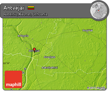 Physical Map of Antvėjai
