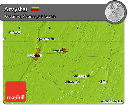 Physical Map of Arvystai