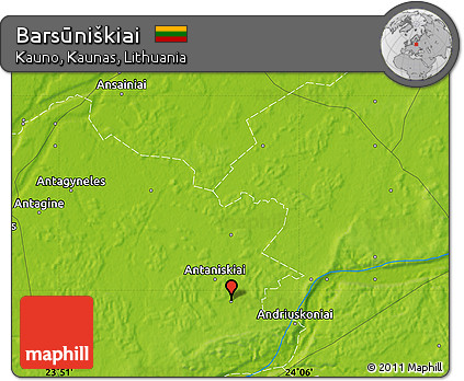 Physical Map of Barsūniškiai